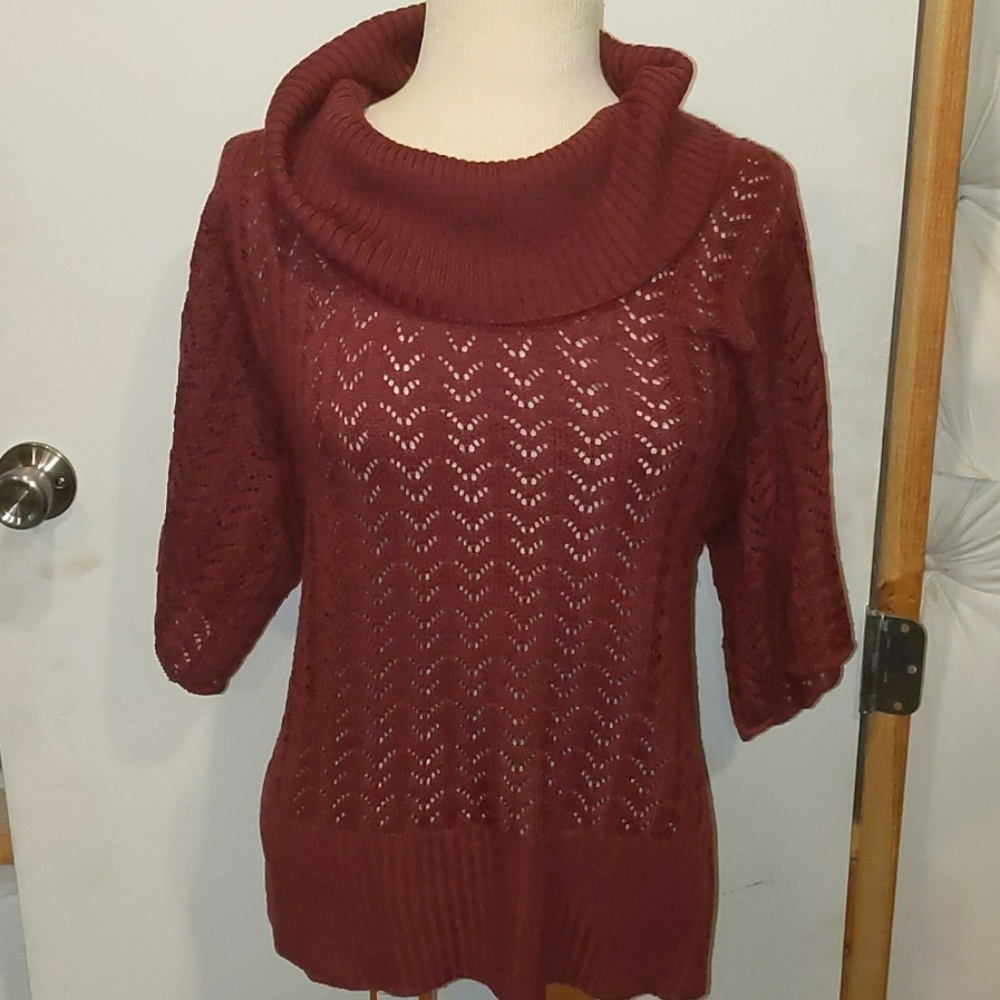 Knitted Cowl Neck Sweater